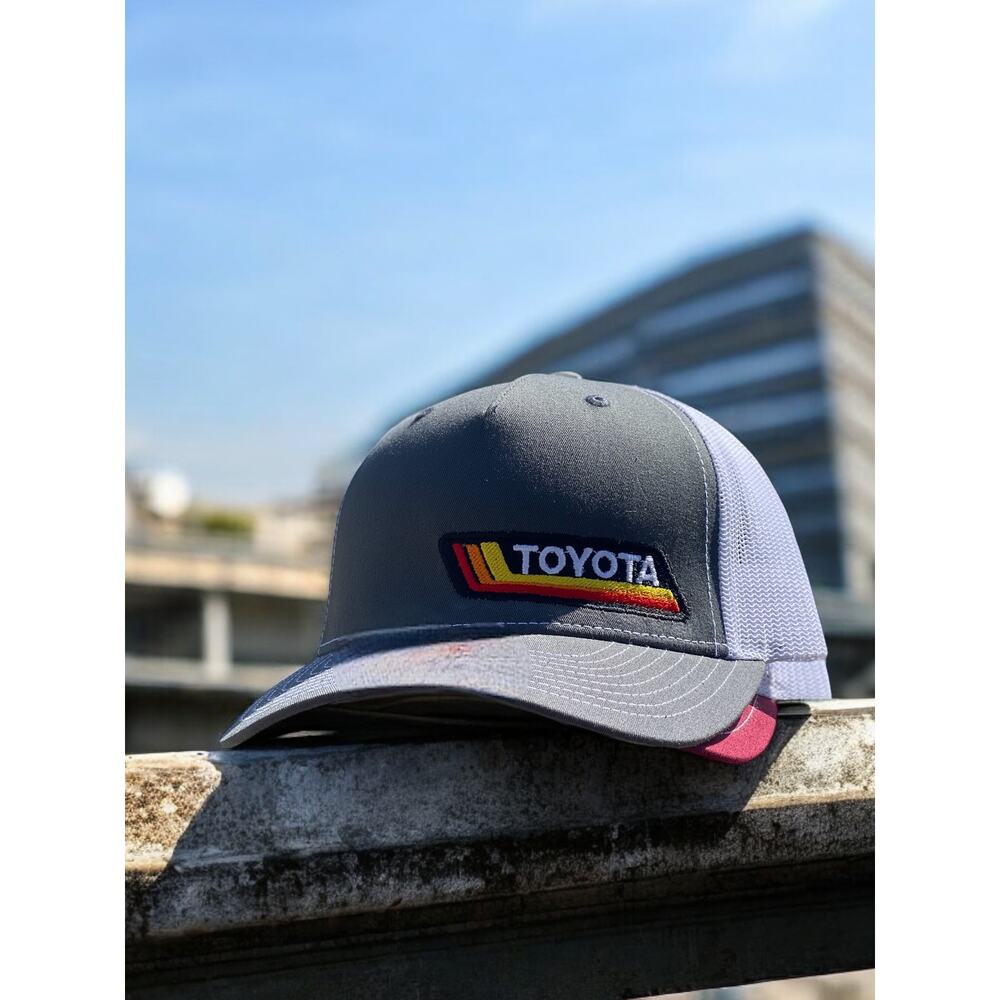 Vintage Toyota Snapback | Grey and White Trucker Hat | Classic Toyota Style